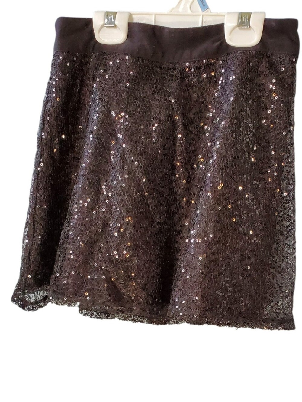 Amy Byer Black Sequin A-Line Girl's Skirt Size 10